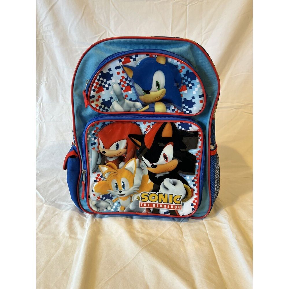 Sonic‎ The Hedgehog 16" Large School Backpack Boy's /girls Book Bag EUC
